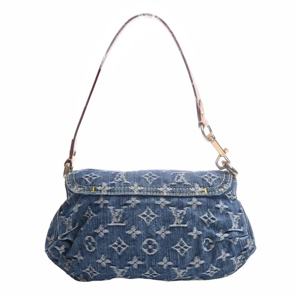 Louis Vuitton Monogram Denim Mini Pleaty Shoulder Bag Blue - Picture 2 of 8